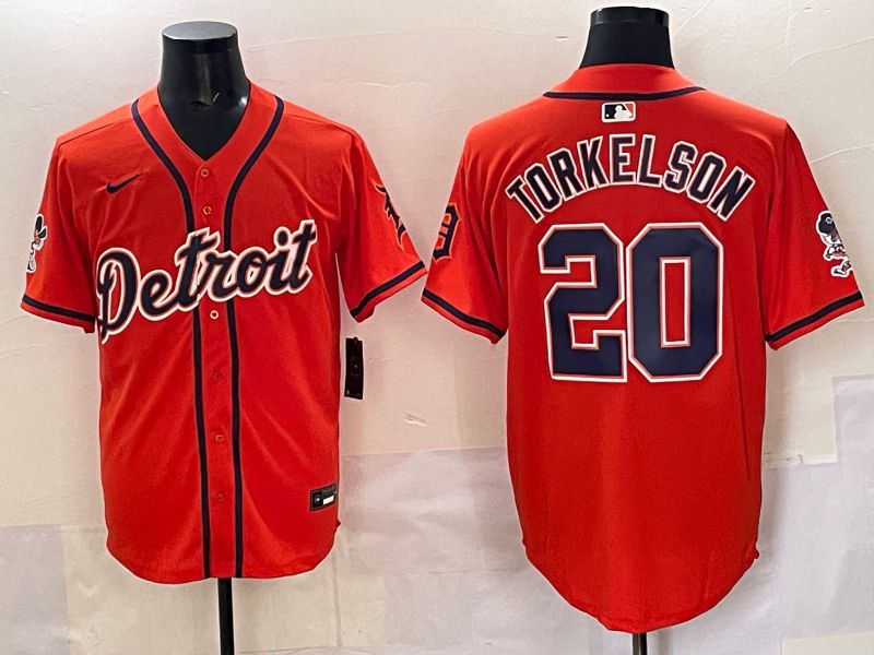 Men 2025 Detroit Tigers #20 Torkelson Orange Nike MLB Jersey style 03